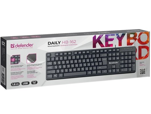 Клавиатура проводная Defender Daily HB-162 RU черный